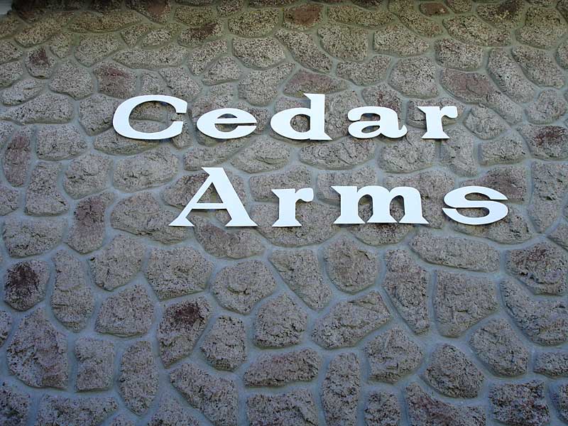 Cedar Arms Signage